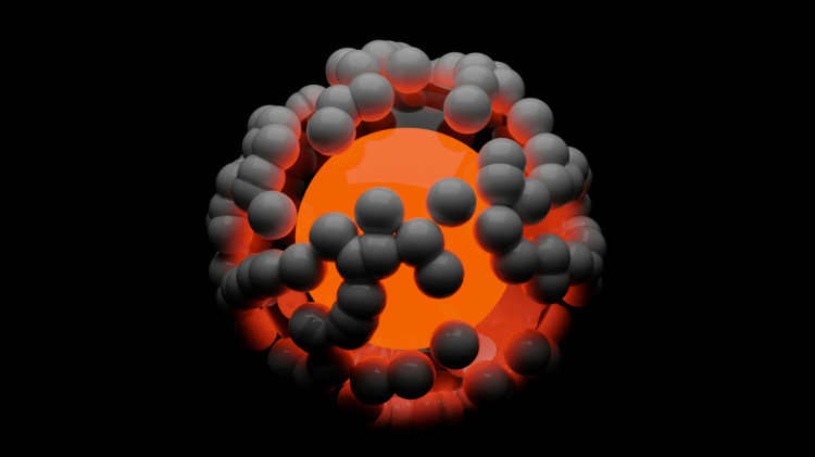 3D rendering of a molecule